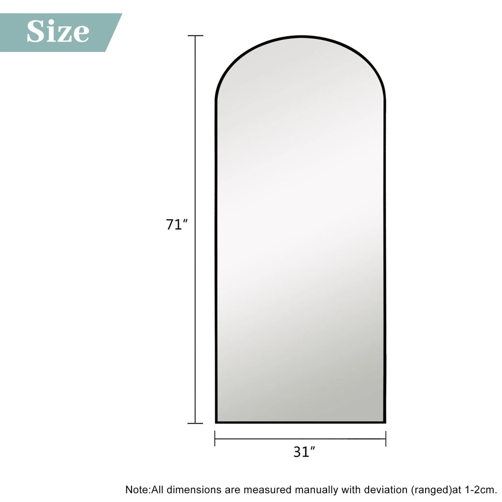 Arched Full-Length Floor Mirror - Standing And Wall-Mounted