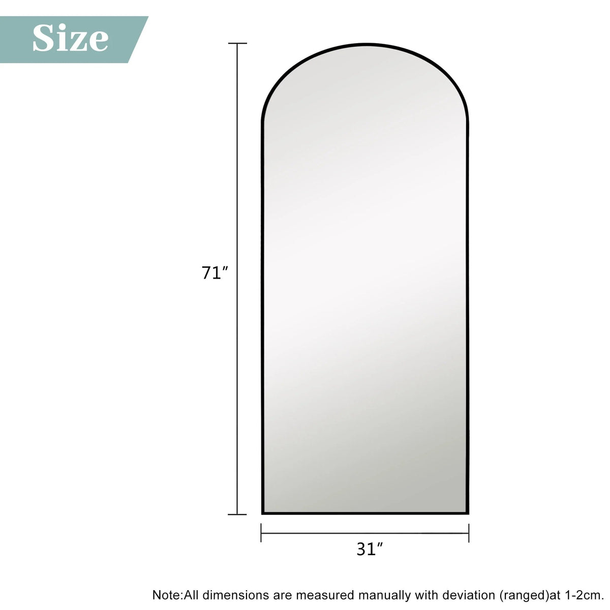 Arched Full-Length Floor Mirror - Standing And Wall-Mounted