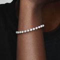 FINAL SALE - Treated Freshwater Cultured Pearl Blue Cord Chain Bracelet