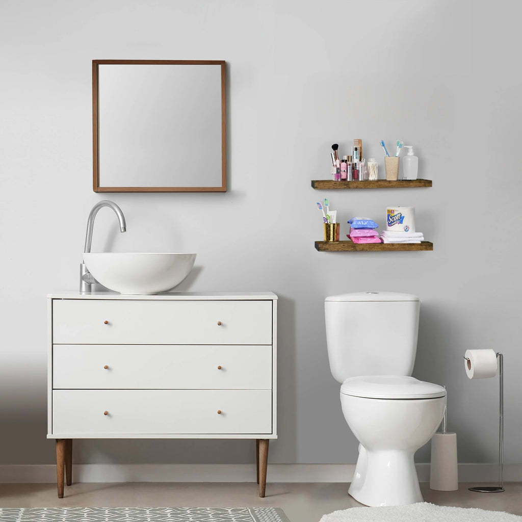 24 Inch Extra Long Floating Wall Shelf Set, 2 Count