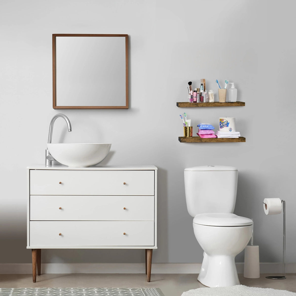 24 Inch Extra Long Floating Wall Shelf Set, 2 Count