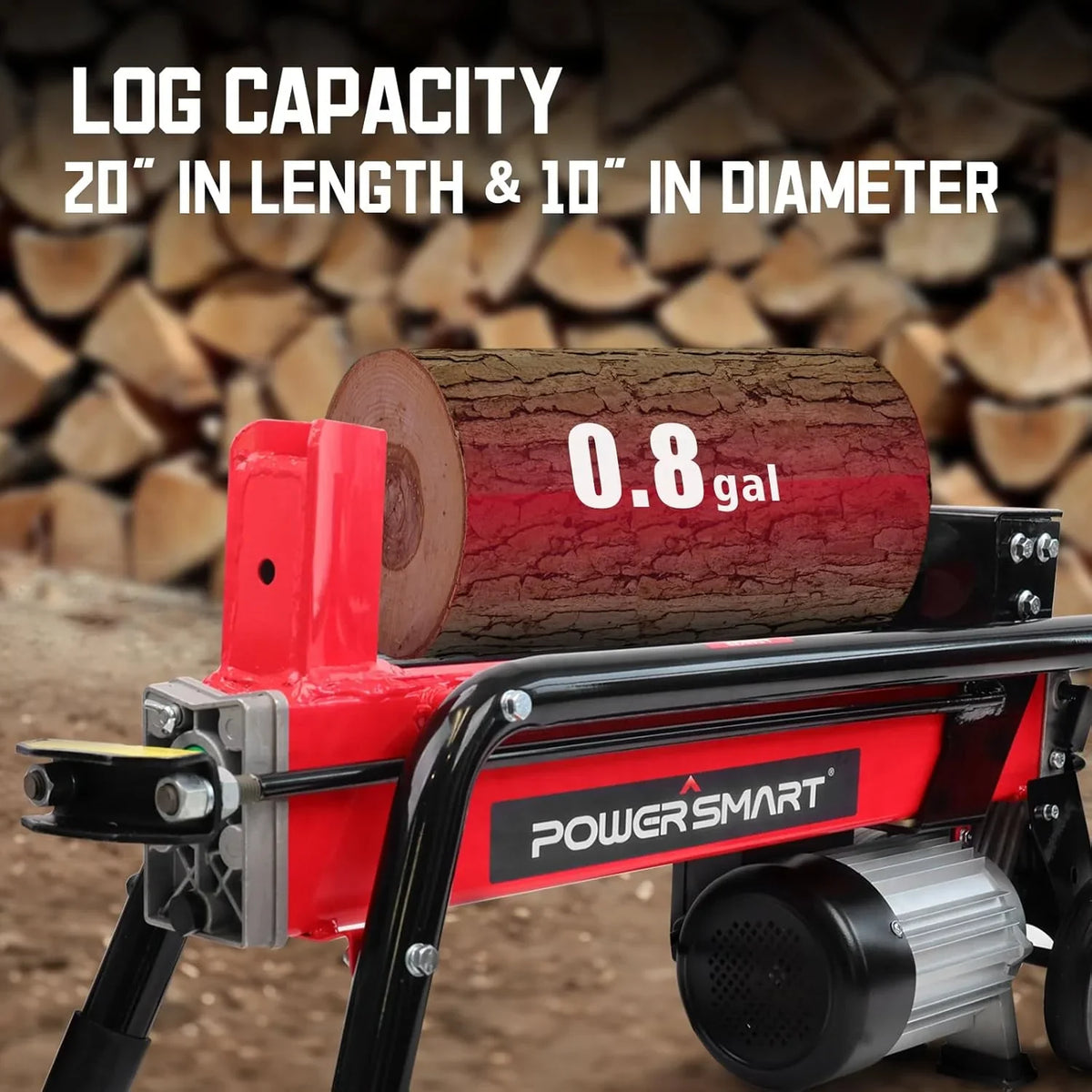 PowerSmart Electric Hydraulic Log Splitter 7-Ton, 15 Amp - DB6407
