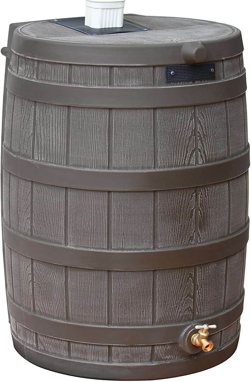50-Gallon Outdoor Plastic Rain Barrel