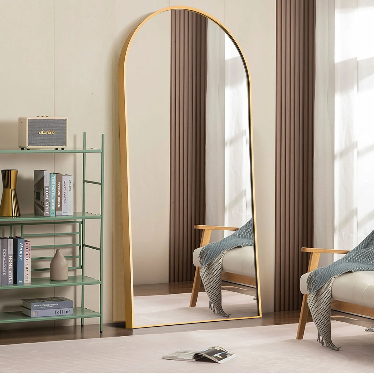 Arched Full-Length Floor Mirror - Standing And Wall-Mounted