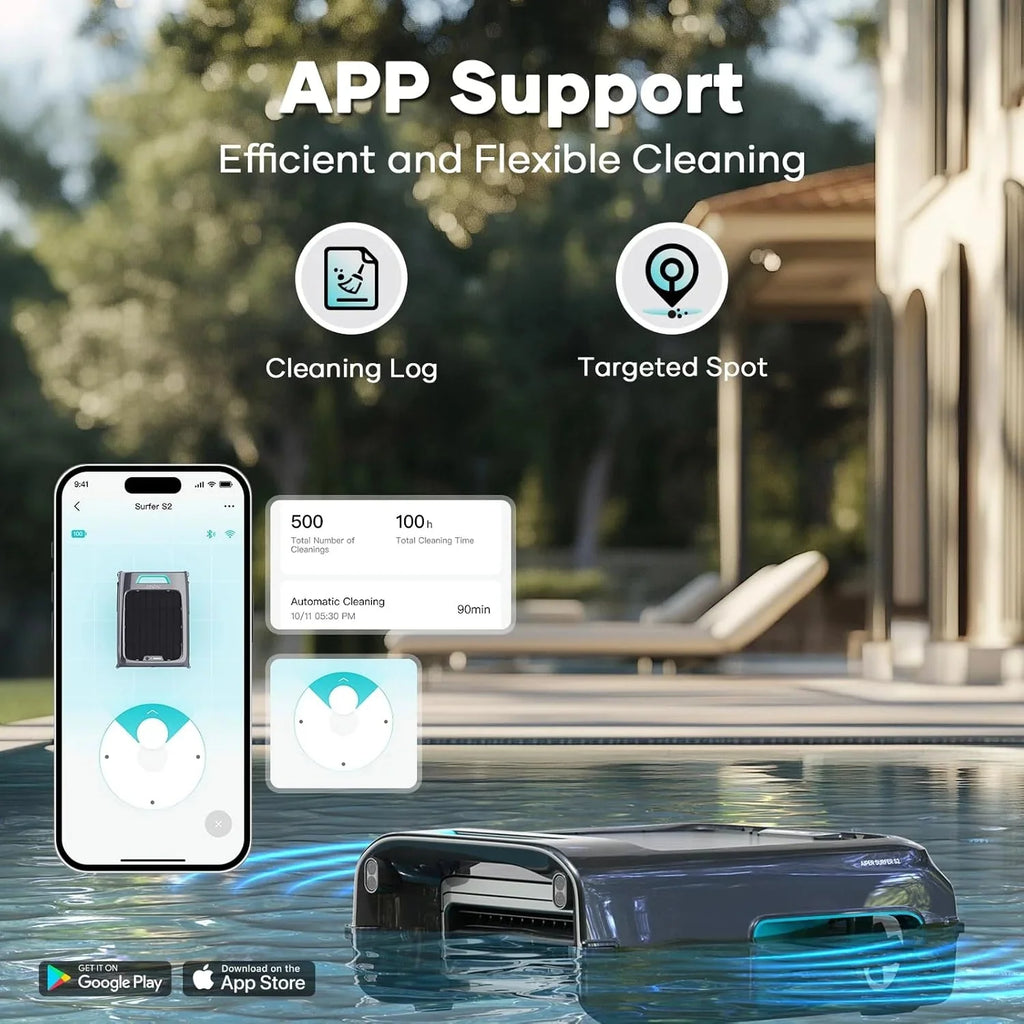 AIPER Solar Pool Skimmer, Gray - Surfer S2