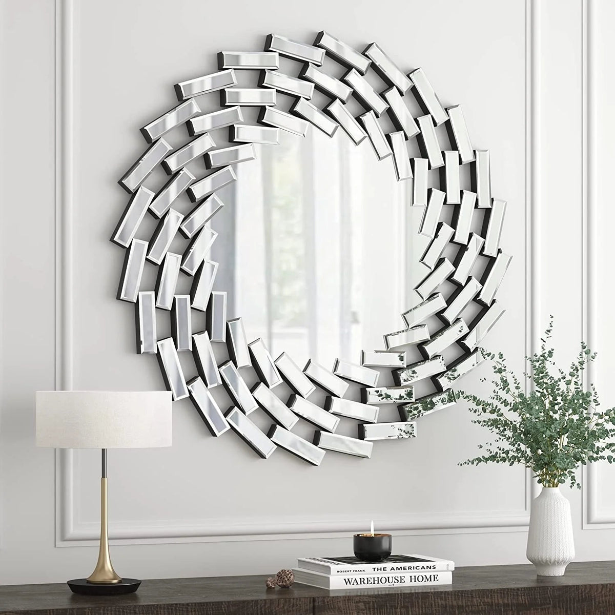 Round Spiral Sunburst Decorative Wall Mirror