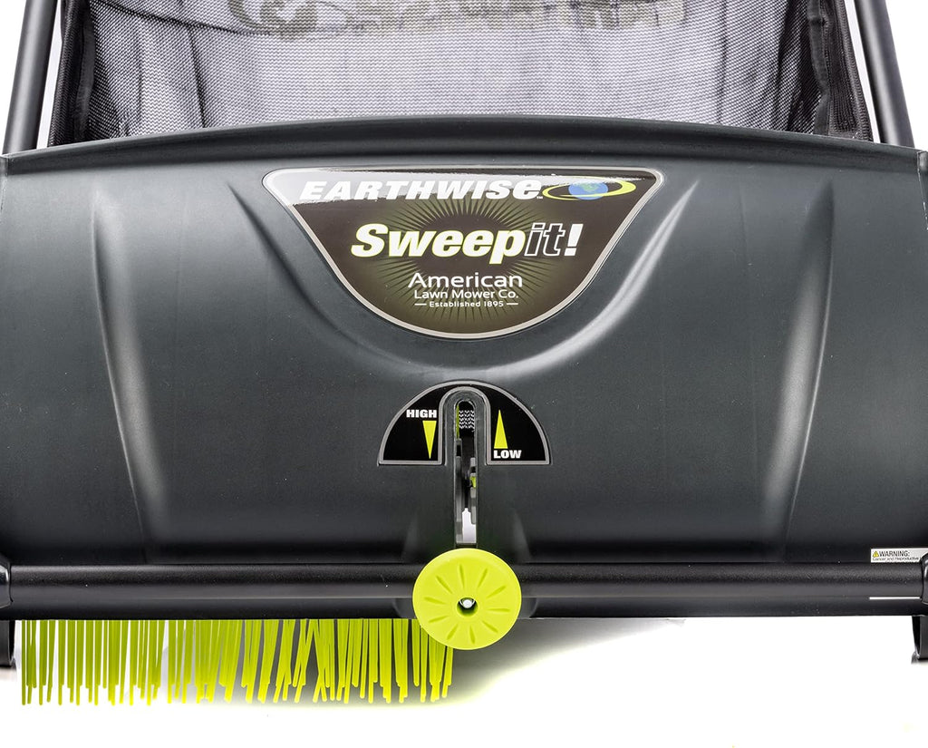 21-Inch Leaf And Grass Push Lawn Sweeper - Black