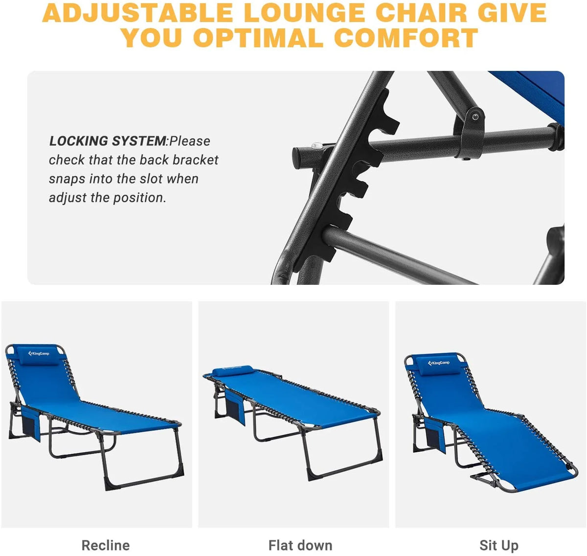4-Fold Outdoor Folding Chaise Lounge Chair, 75 x 23.2 x 13.3 Inches, 264 Lbs