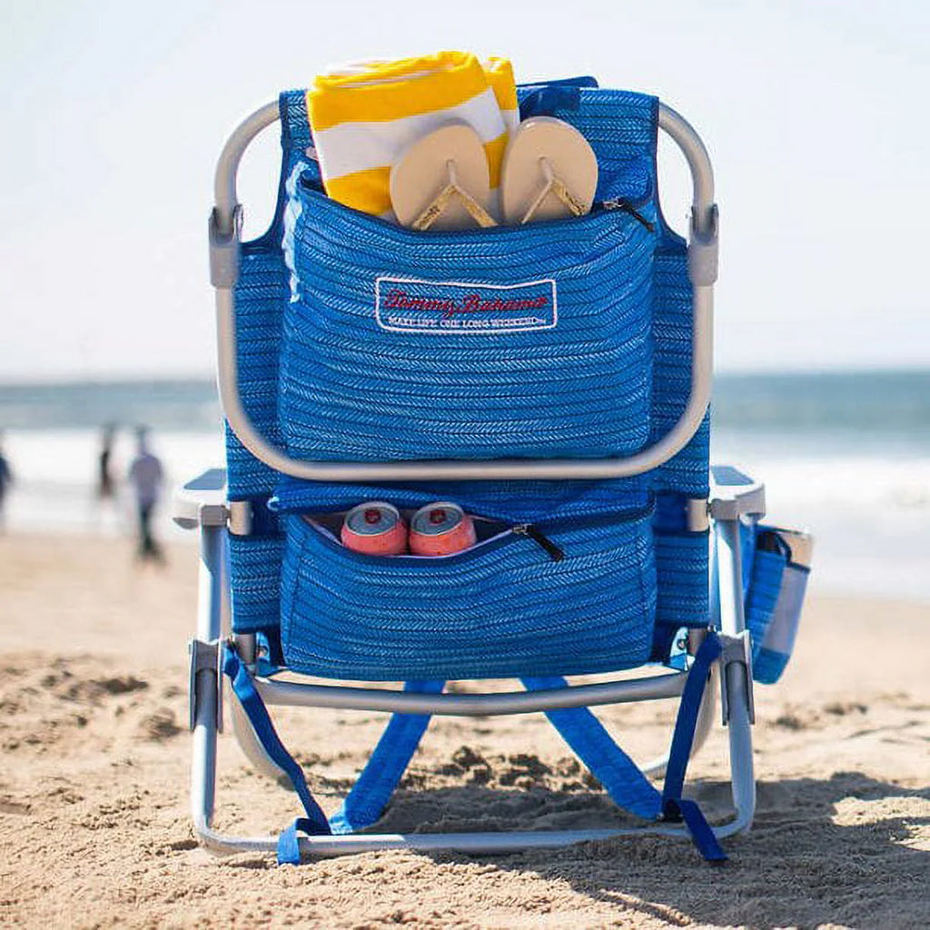 Tommy Bahama Backpack Beach Chairs, Blue, 2 Pack - 300 lb Capacity