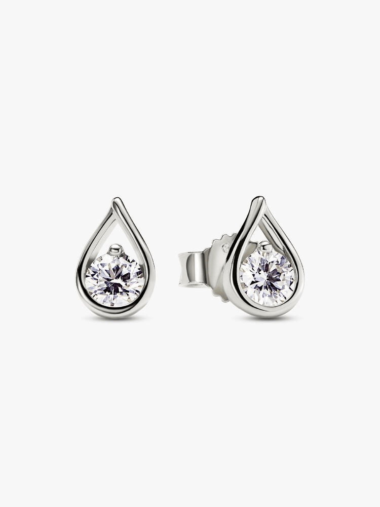 Pandora Infinite 14k White Gold Lab-grown Diamond Earrings