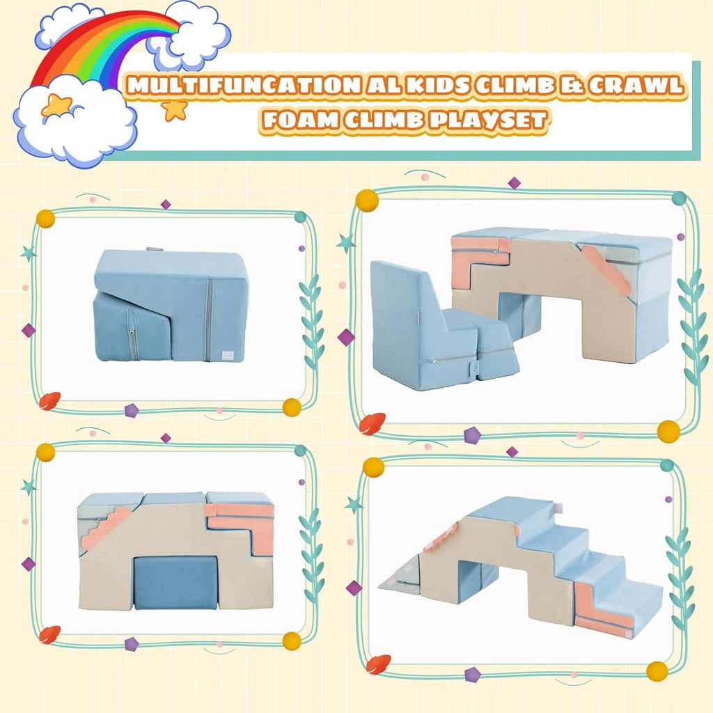 Asweets 4 In 1 Toddler Foam Climbing Blocks, 20 x 10 x 20 Inches - AFPG-1