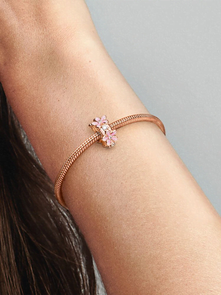 Pink Daisy Spacer Clip Charm
