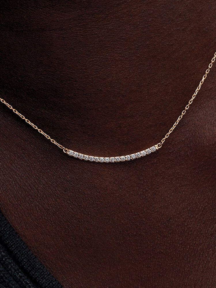 Pandora Era 14k Gold Lab-grown Diamond Pavé Bar Necklace
