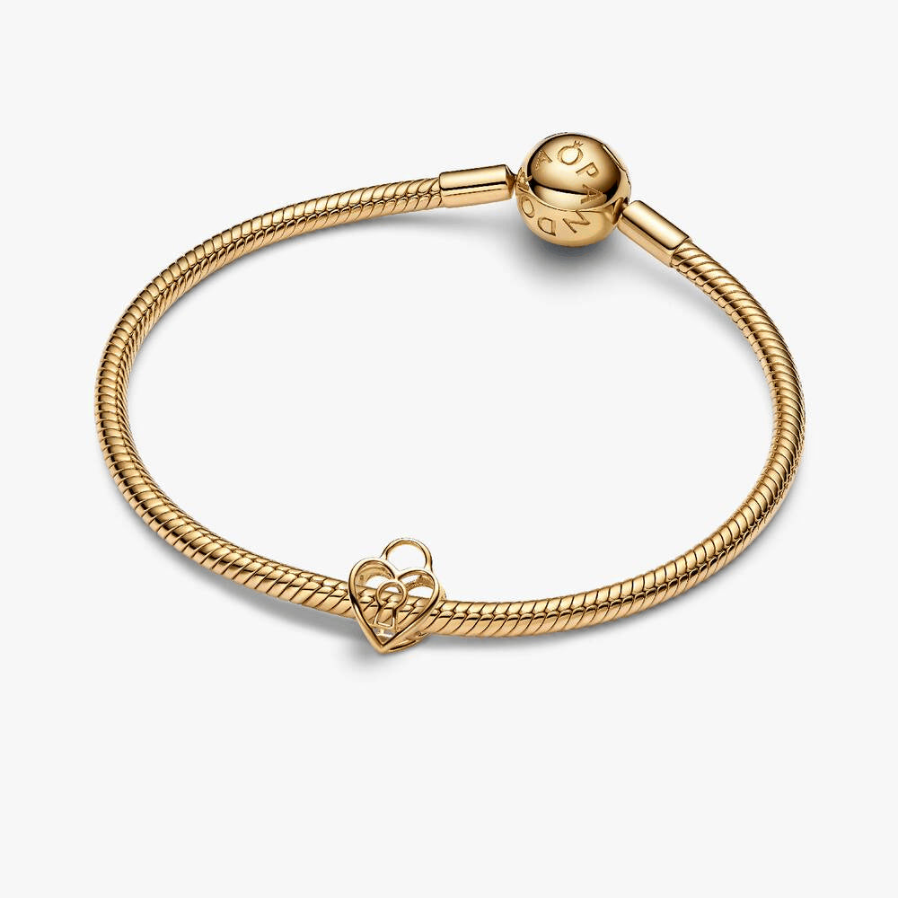 Openwork Heart Padlock Charm