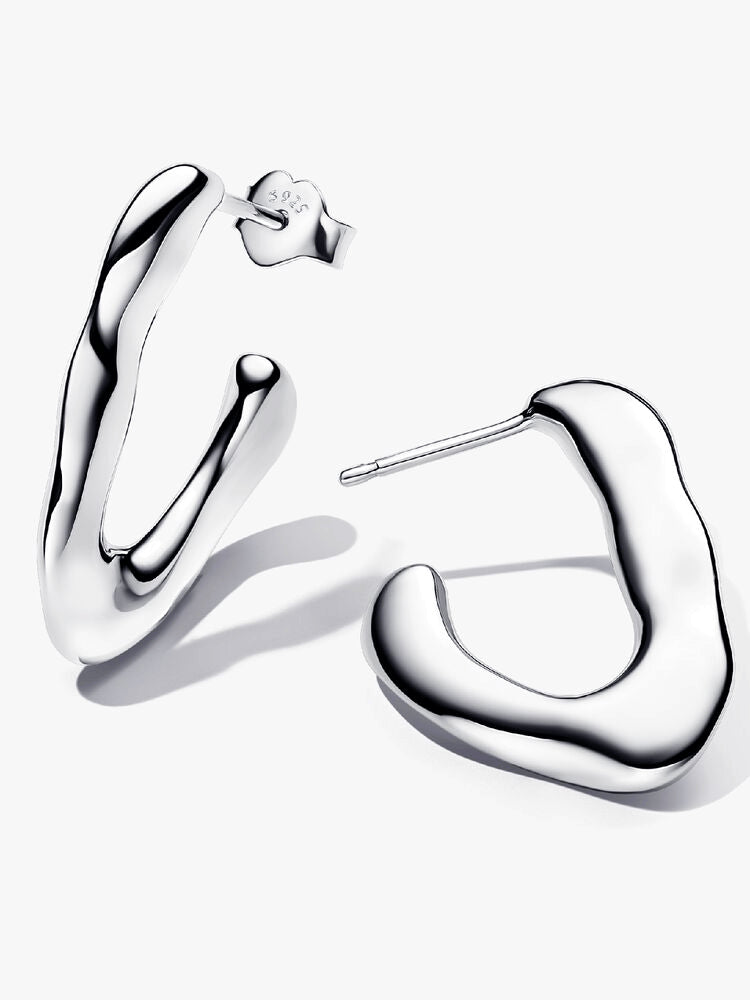 Organically V-shaped Open Hoop Earrings