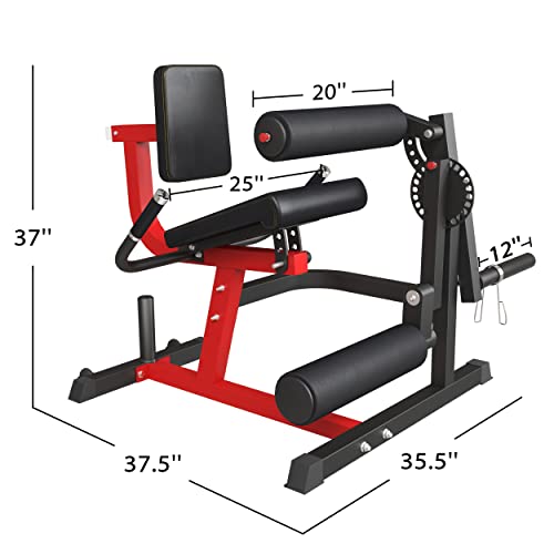 Leg Extension And Leg Curl Machine, 4-In-1 Adjustable Plate-Loaded Bench - 350 Lbs