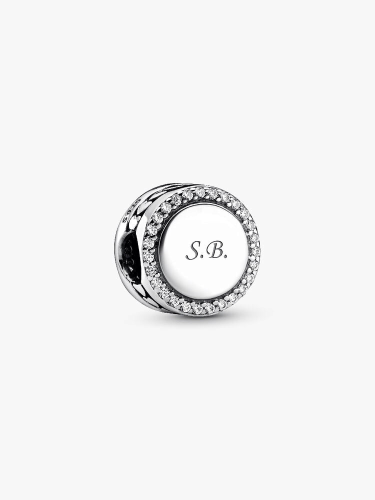 Engravable Sparkling Button Charm