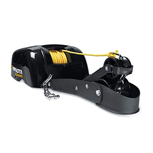 Electric Boat Anchor Winch - Horizontal Mount Davit, 40 lb Capacity, 100 ft Nylon Rope & Mounting Hardware