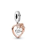 FINAL SALE - Heart & Rose Flower Dangle Charm