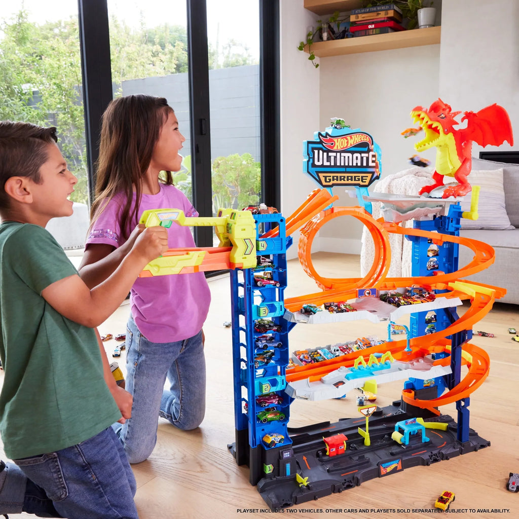 Hot Wheels City Ultimate Garage Playset With 2 Die-Cast Cars, Storage For 50+ Cars, Child Age 4-8