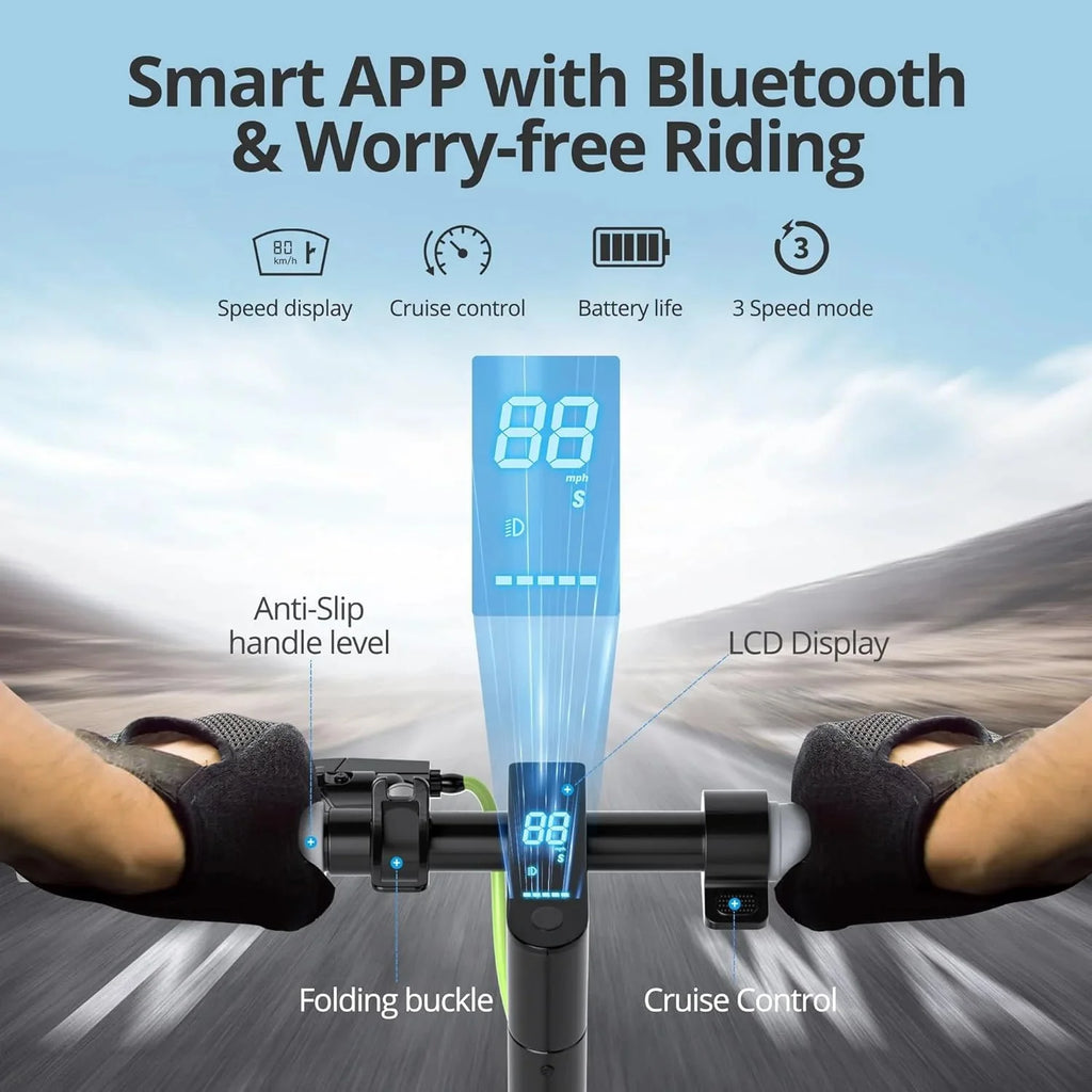 Roinside Electric Scooter, 8.5 in Solid Tires, 350W, 19 MPH, 21-23 Miles - UP12 Plus