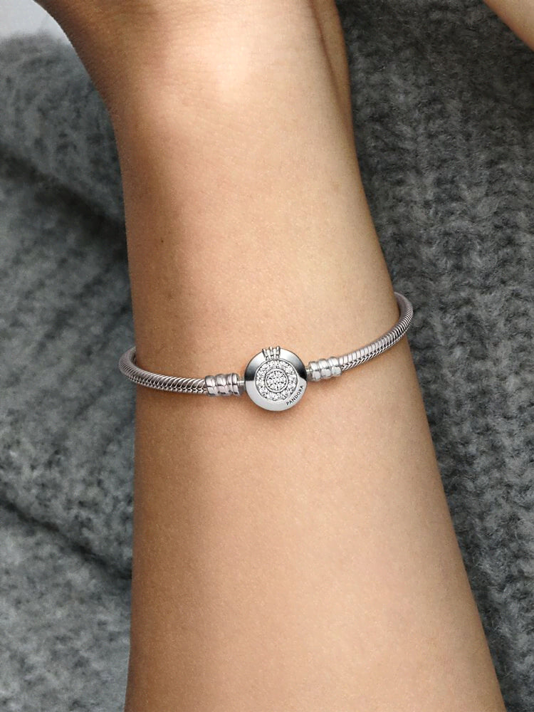 Pandora Moments Sparkling Crown O Snake Chain Bracelet