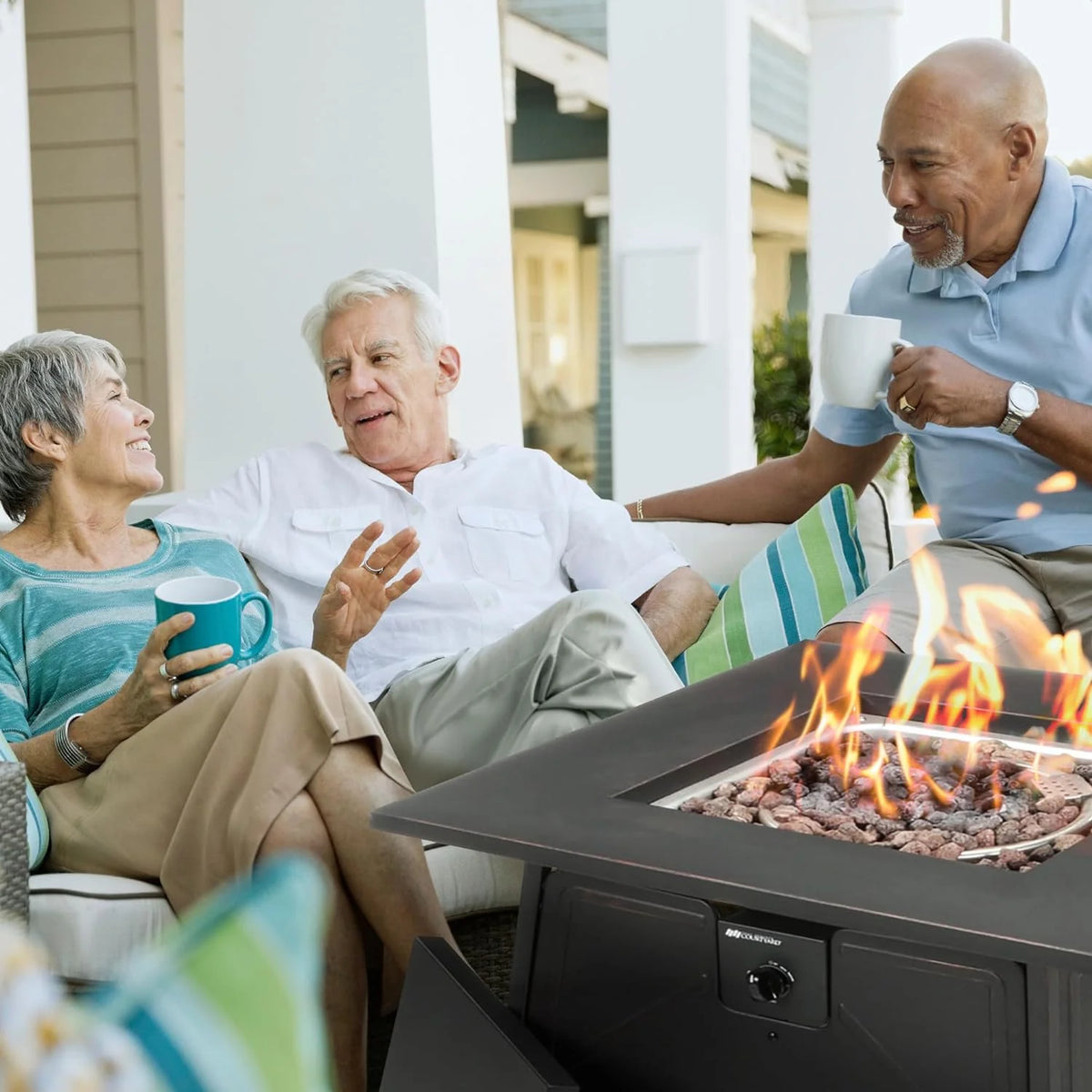 Four Seasons Courtyard 28-Inch Square 50,000 BTU Gas Fire Pit Table - SRGF11634