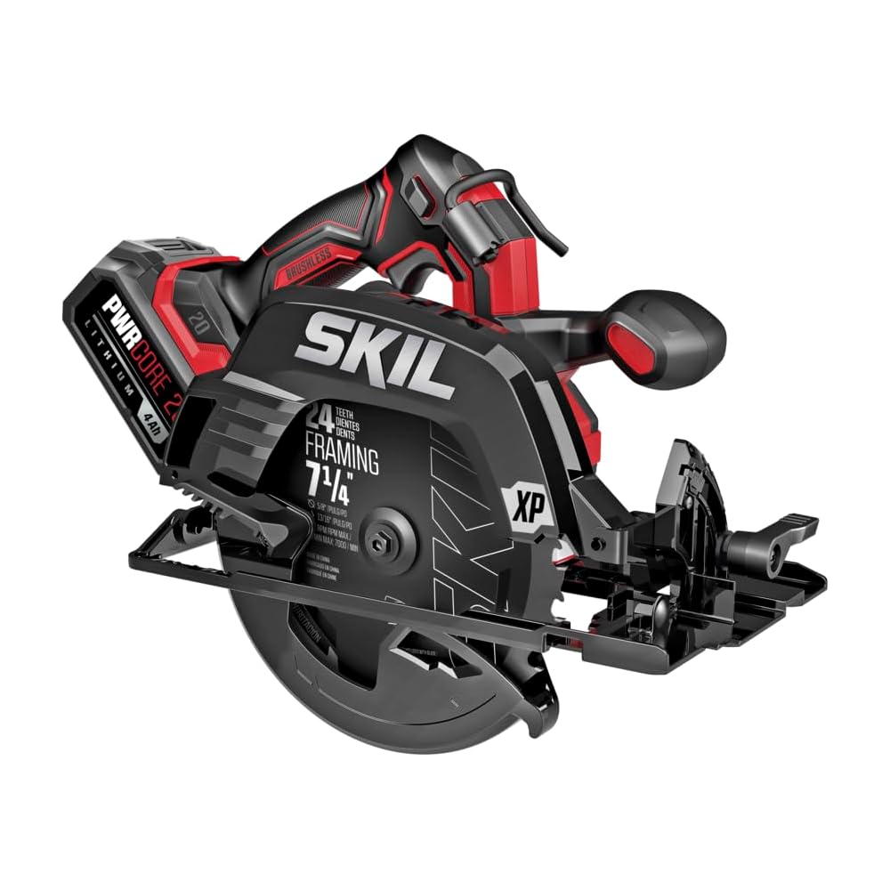 SKIL PWR CORE 20 Brushless 20V 7-1/4 in Circular Saw Kit With 4.0Ah Lithium Battery And Quick Charger - CR5440B-10