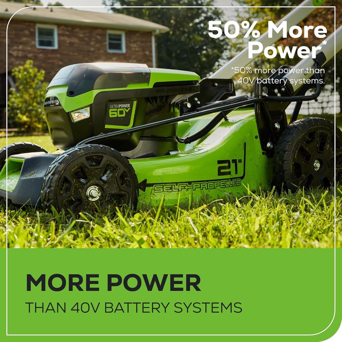 Greenworks 60V 21 Inch Cordless Self-Propelled Lawn Mower - 2 x 4.0Ah Batteries And Dual Port Rapid Charger