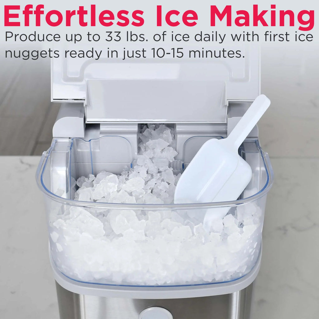 Frigidaire Nugget Ice Maker, 33 Lbs., Black Stainless Steel - EFIC228