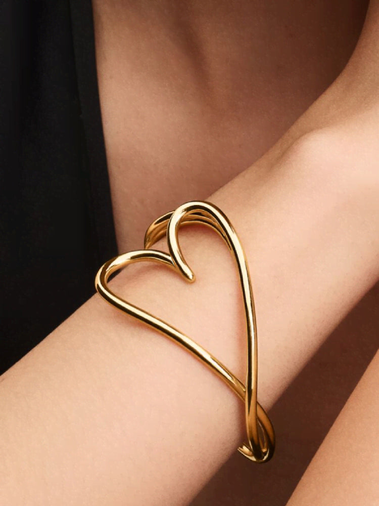 Organically Shaped Heart Bangle