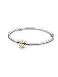 FINAL SALE - Domed Golden Heart Clasp Snake Chain Bracelet