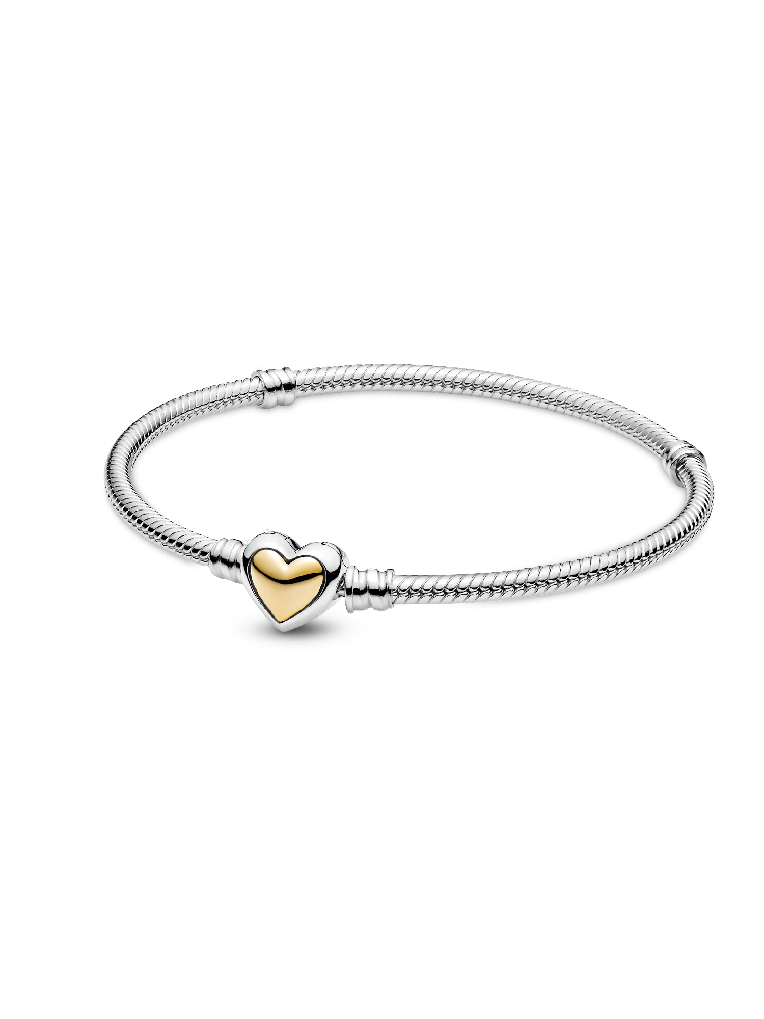 FINAL SALE - Domed Golden Heart Clasp Snake Chain Bracelet