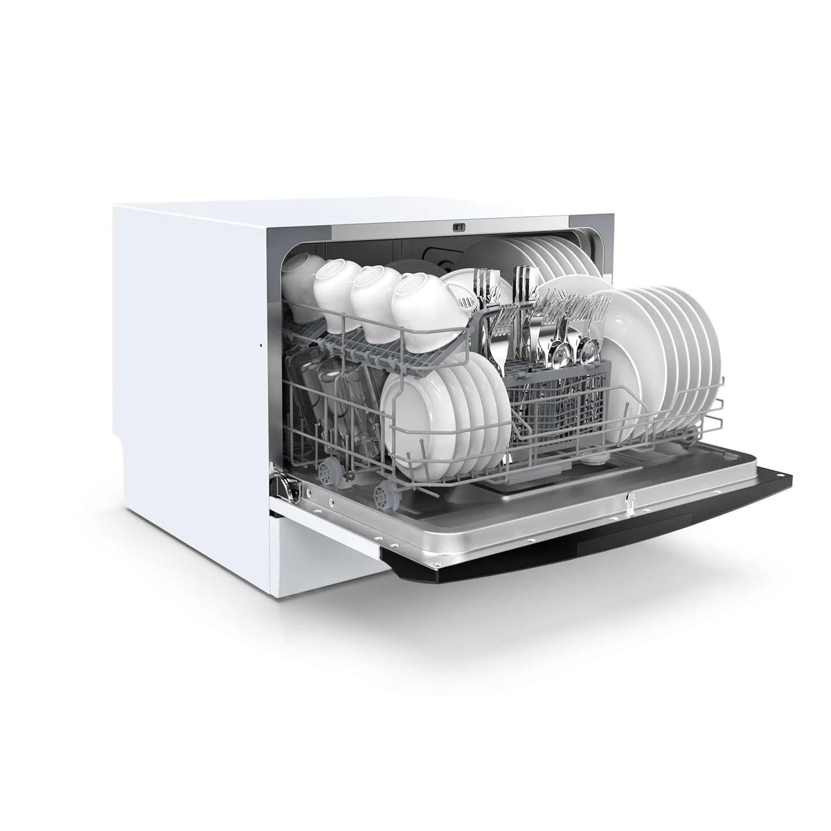 Midea Portable Countertop Dishwasher, 6 Place Settings, 8 Programs, White - MDC22P1AWW