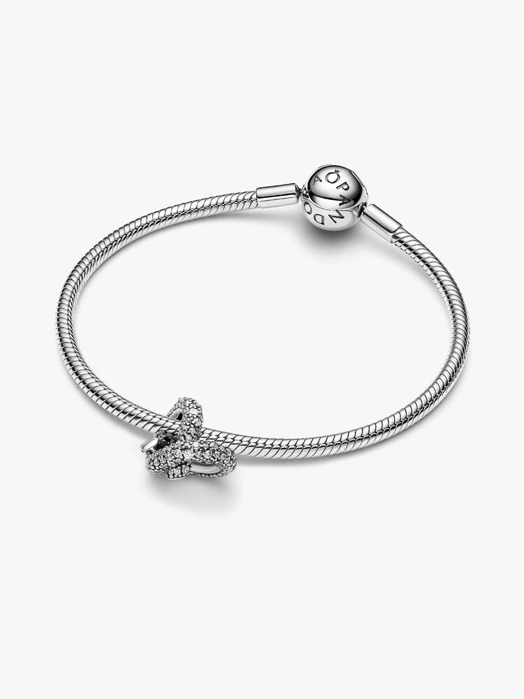 Pavé Infinity Knot Heart Charm
