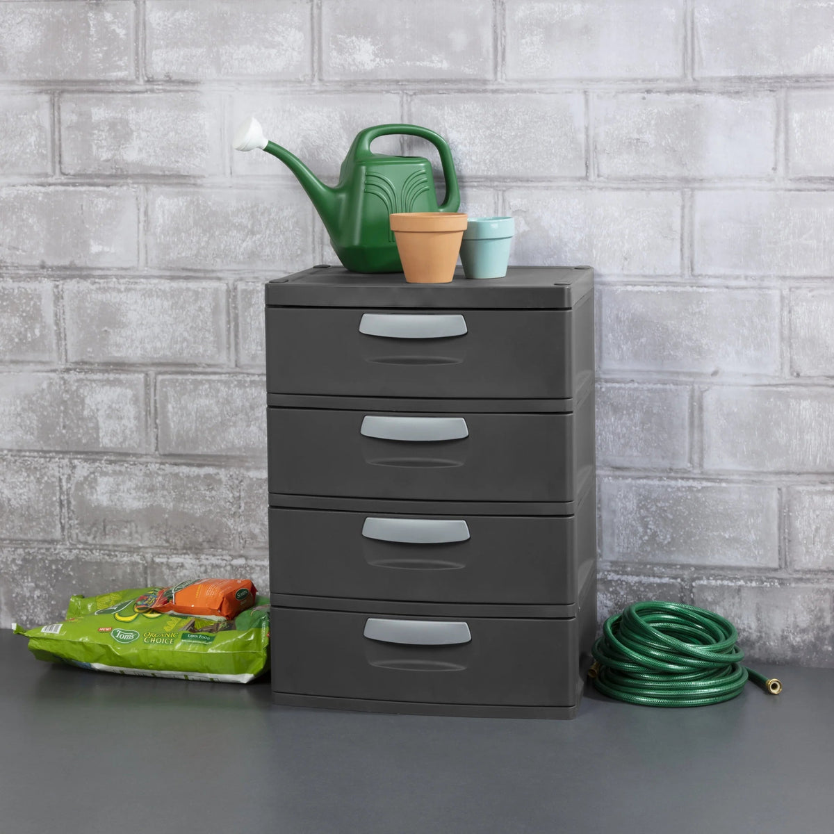 Sterilite 4 Drawer Plastic Storage Unit, Dark Gray, 1 Count - 4 Drawer Unit