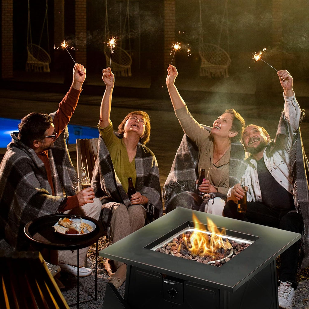 Four Seasons Courtyard 28-Inch Square 50,000 BTU Gas Fire Pit Table - SRGF11634