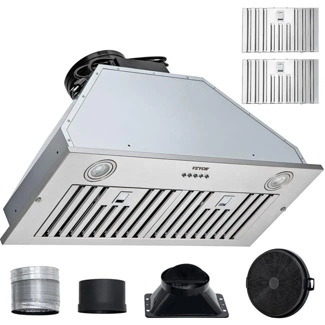VEVOR Built-In Insert Range Hood, 800 CFM, 3-Speed, Stainless Steel, 30In