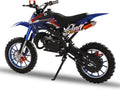 Blue 49cc 2-Stroke Gas-Powered Mini Dirt Bike for Kids & Adults - Off-Road, 40 MPH, Disc Brakes, 150kg Capacity