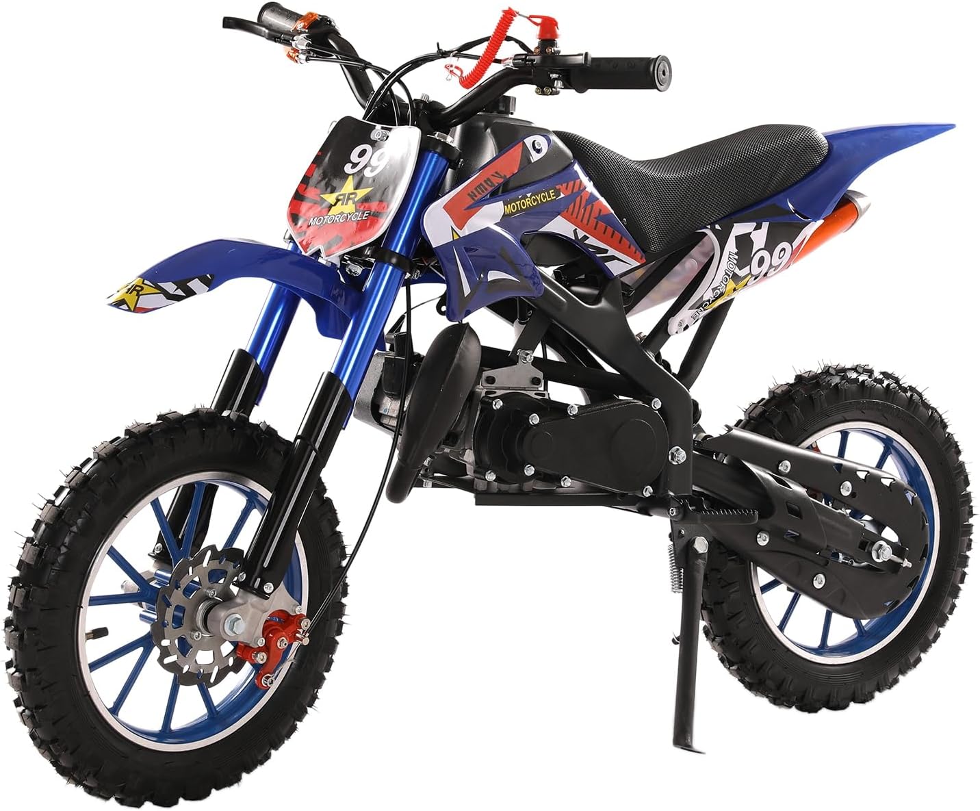 yifaeux 50cc Dirt Bike - 2-Stroke Engine, Up to 40 KM/H, Off-Road Mini Bike for Kids & Adults, Red