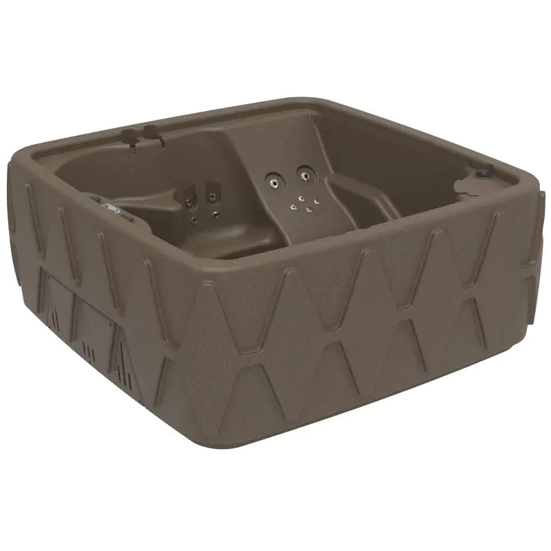 4-Person Square Plug-And-Play Hot Tub With Ozonator, 20 Stainless Steel Jets, LED Waterfall, 110V