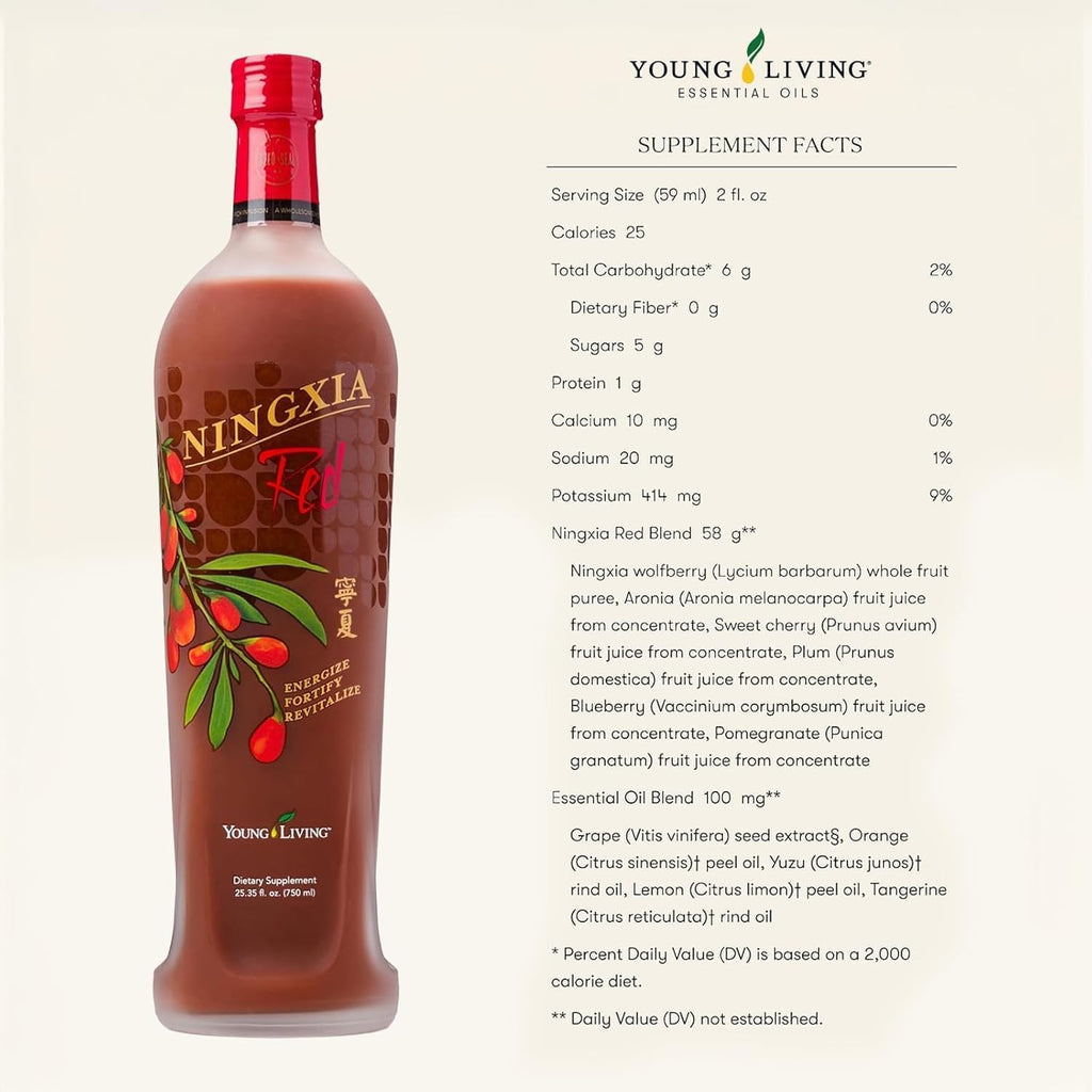 Young Living NingXia Red Antioxidant Drink 750ml 6-Pack - Wellness Support Beverage