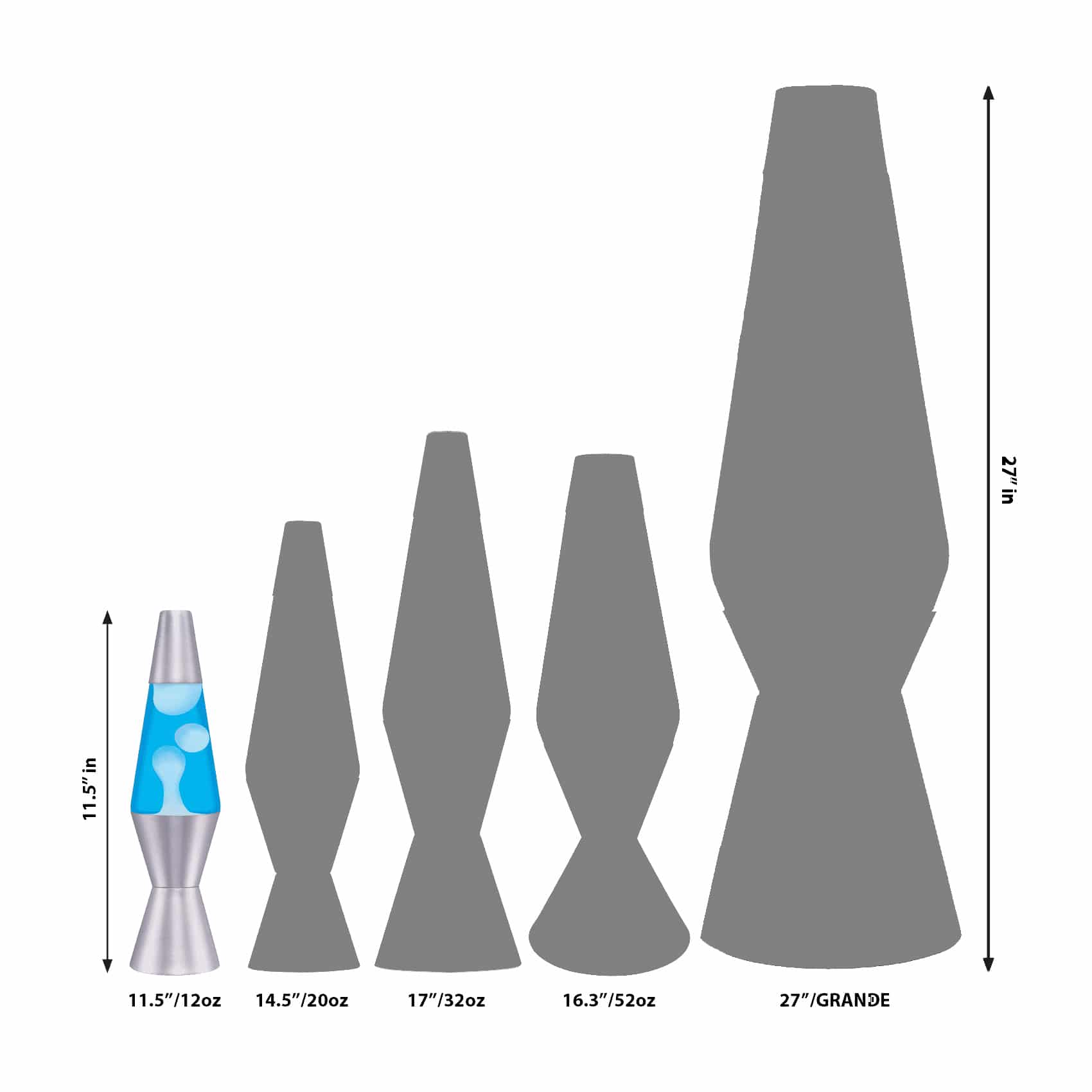 11.5" LAVA Lamp  - White/Blue/Silver