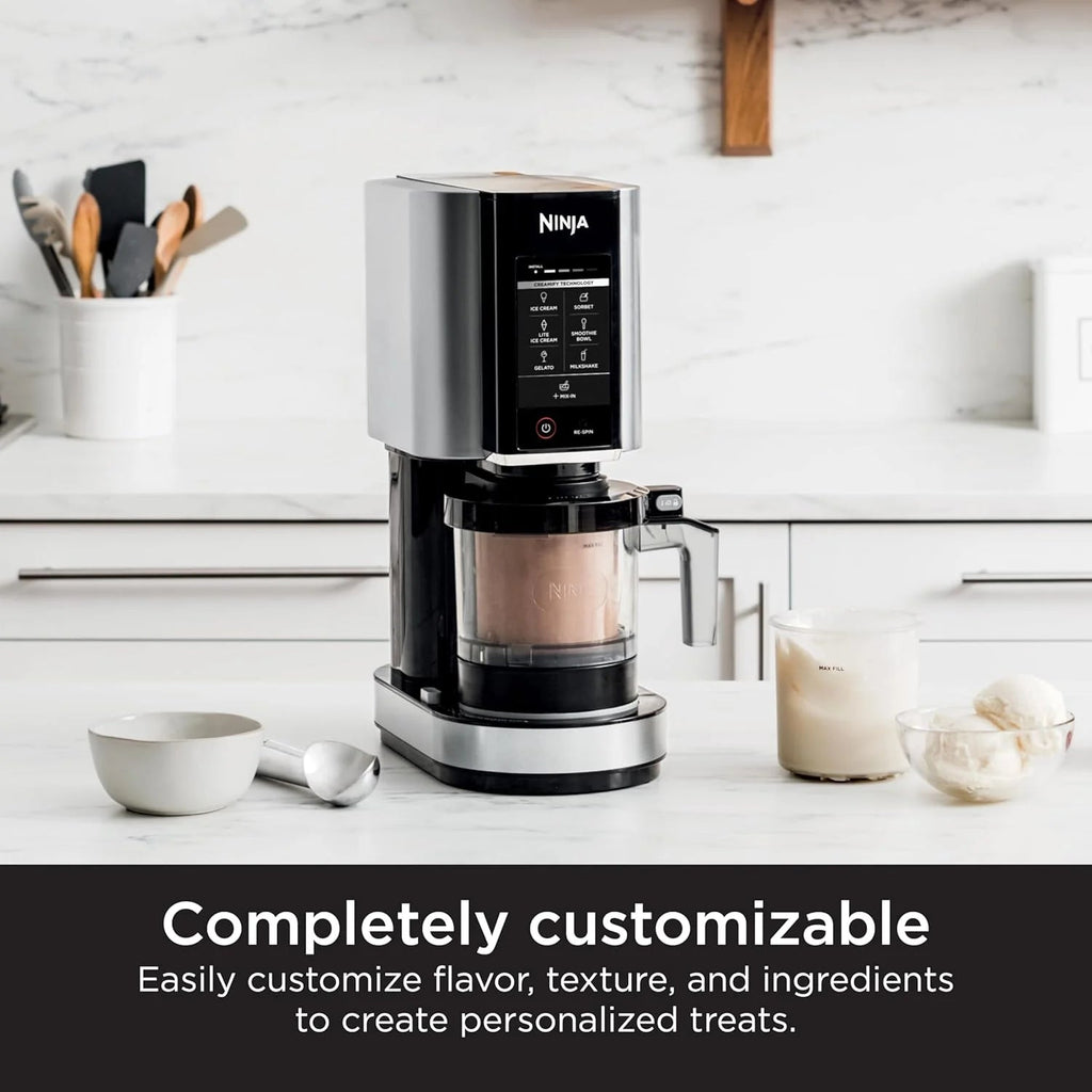 7-in-1 Ice Cream Maker With 2 Pint Containers And Lids - Silver