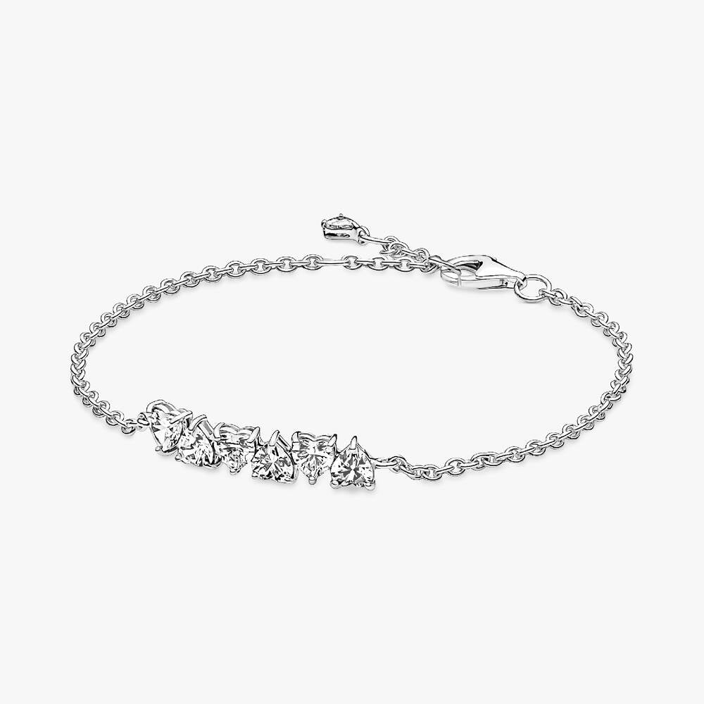 FINAL SALE - Sparkling Endless Hearts Chain Bracelet