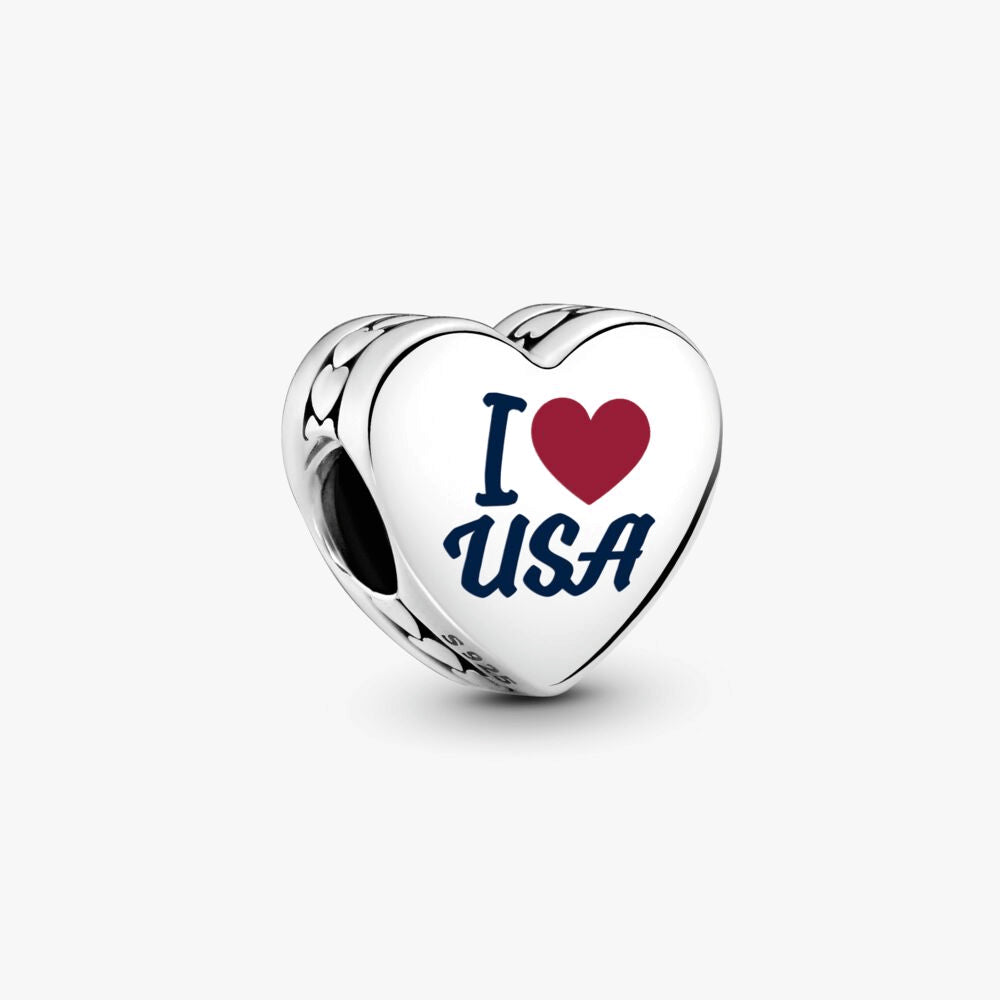 USA Heart Charm