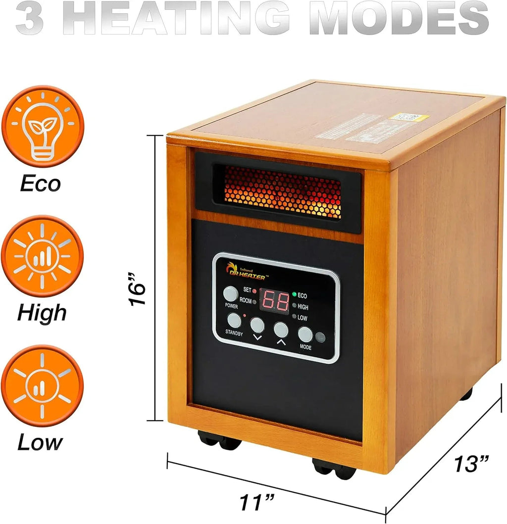 Portable Space Heater, 1500 Watt, Cherry, 1-Pack