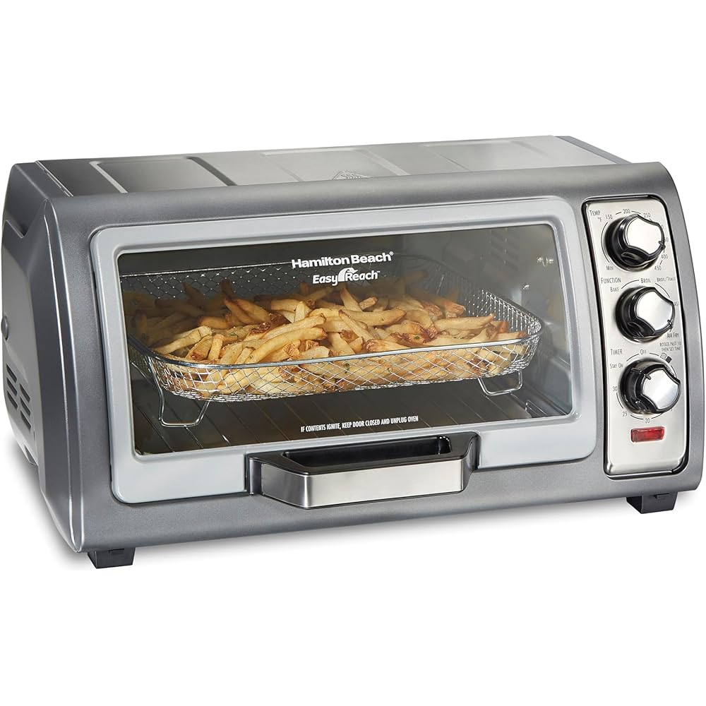 Hamilton Beach Sure-Crisp Air Fryer Toaster Oven, 6 Slices or 12 in Pizza, Stainless Steel