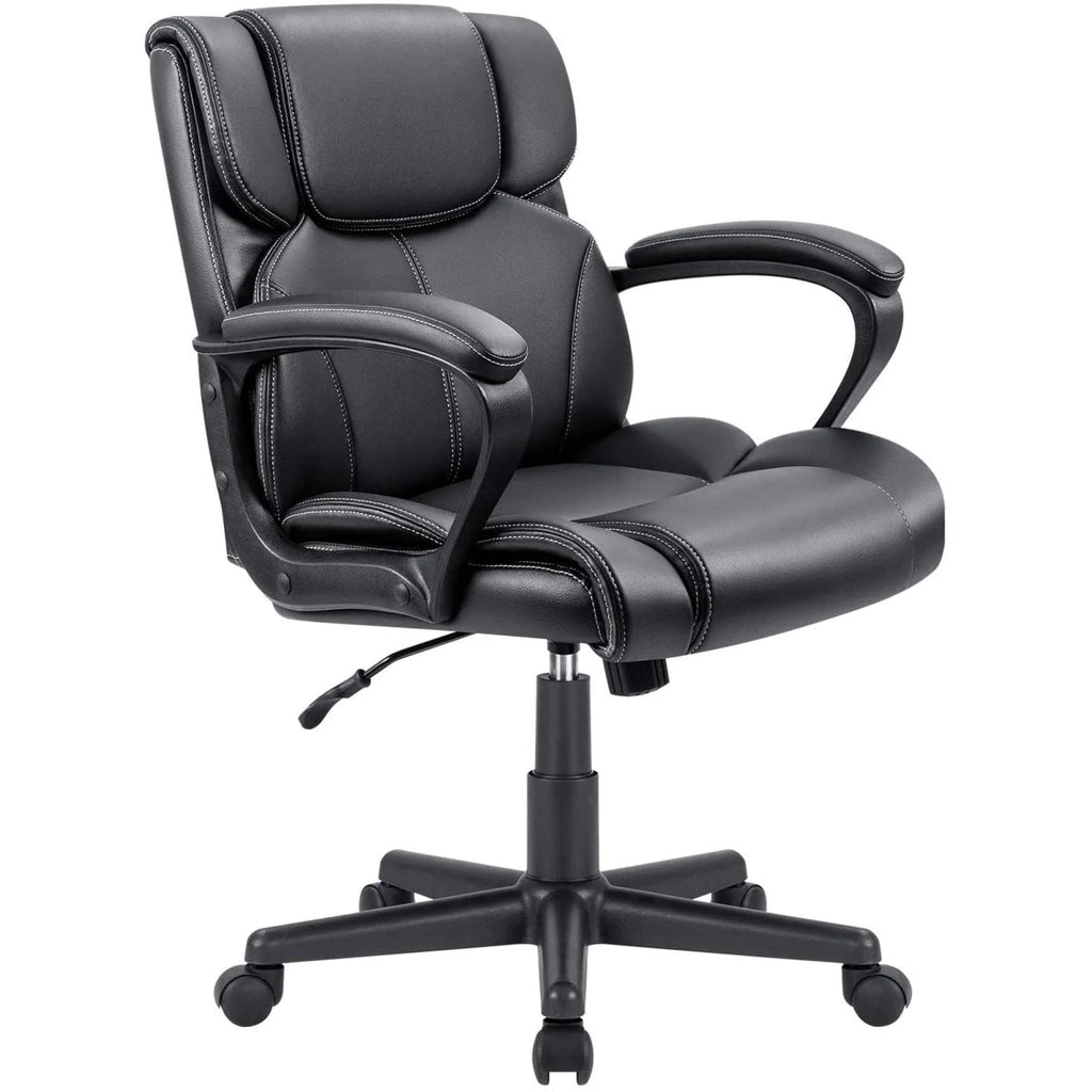 Mid-Back Ergonomic Swivel Office Chair - Black