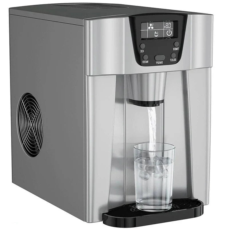 2-in-1 Countertop Ice Maker Water Dispenser, 36 lbs/24H, Black
